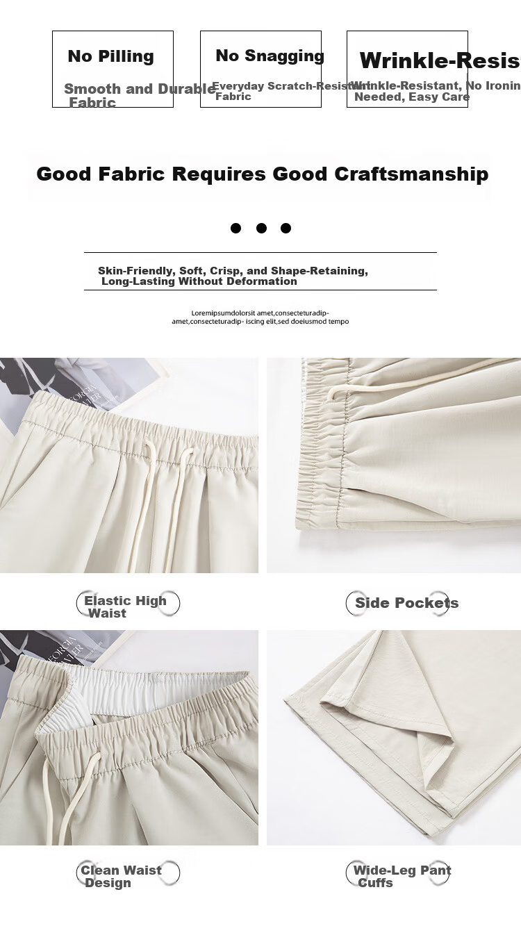 FitonTon Ice Silk Wide-Leg Pants for Women 2026 Summer Thin Draped Milk Fabric Yamamoto Style Loose Slim Casual Trousers 11