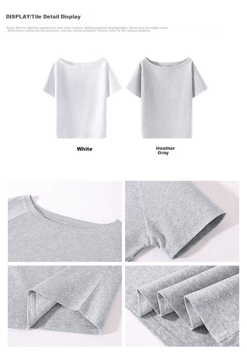 TonLion Women's Summer Short Sleeve T-Shirt Off-Shoulder Ribbed Slim Fit Trendy Top 2
