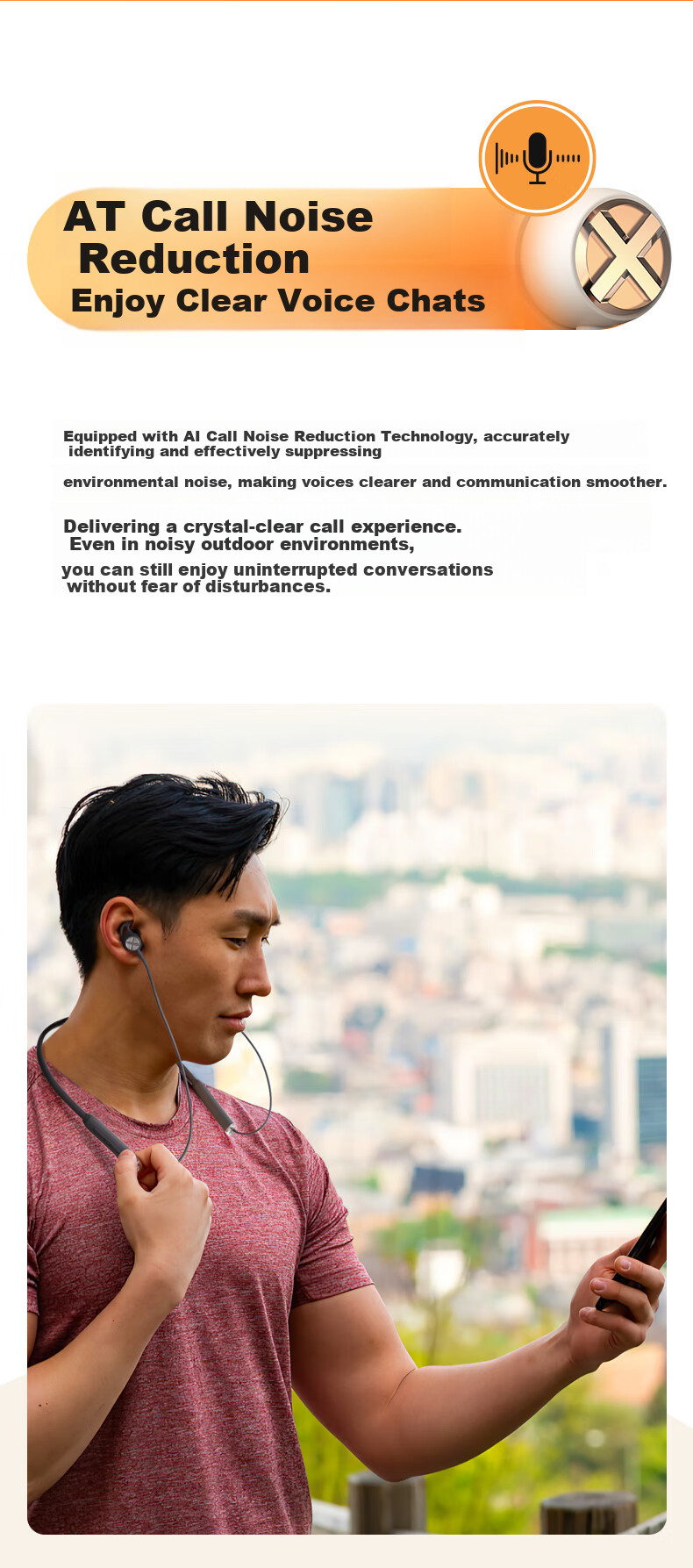 EDIFIER SoundMax X200BT Neckband Wireless Sports Bluetooth Earphones 20H Battery Life Mobile Phone Headset IP55 Waterproof Dustproof Starry White 4