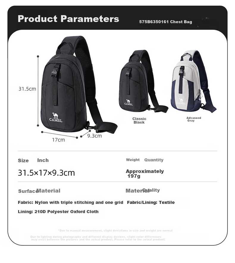 CAMEL Casual Chest Bag Portable Single Shoulder Crossbody Gym Small Cycling Backpack 575B635016 12