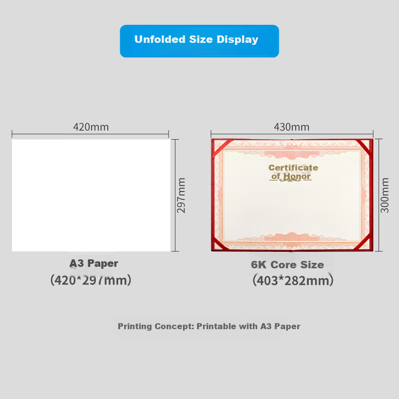DSB 6K/1 Classic Honor Certificate Cover with Inner Core, Customized Velvet Gold Stamped Protective Sleeve for Awards, Annual Meeting Presentation ăIncludes 2 Inner Sheetsă051013