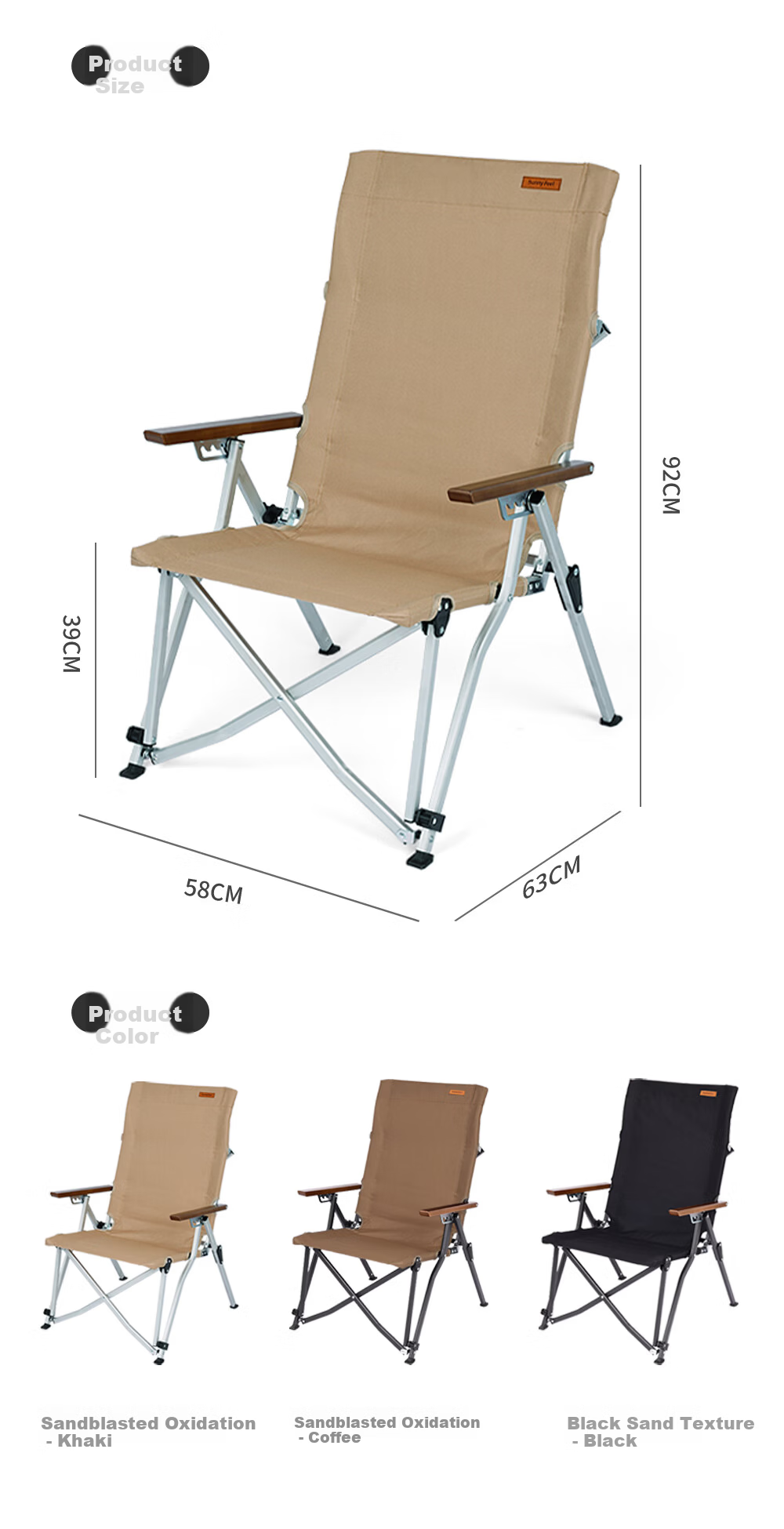 Shanfei Yunyouhai Dog Chair Outdoor Folding Chair Recliner Camping High Back Nap Chair Fishing Beach Chair Portable 10