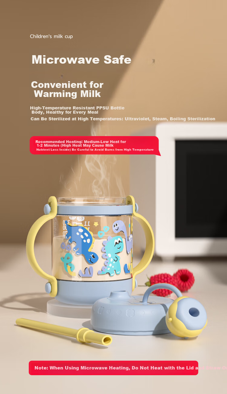 Goole Kids Children's Milk Cup 1-3-6 Years Old Baby Graduated PPSU Drinking Cup Duckbill Straw Cup Training Cup Direct Drinking 9