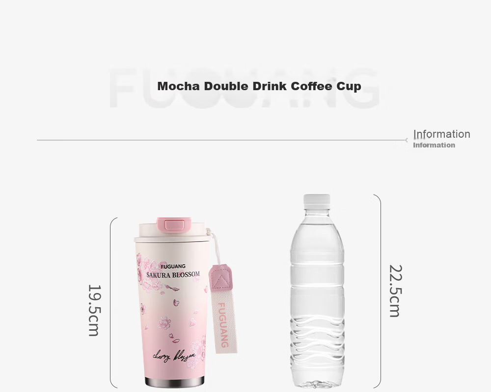 Fuguang Insulated Coffee Water Bottle for Women 316L Stainless Steel High-Quality Large Capacity Straw Car Travel Tea Cup Gift 32