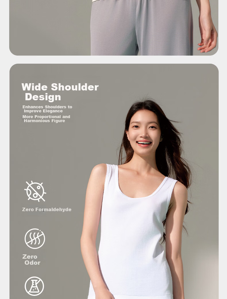 Yiershuang Women's Vest Tank Top 100% Cotton A-Class Baby Grade Antibacterial Sleeveless Shirt All-Season Basic Layer 4