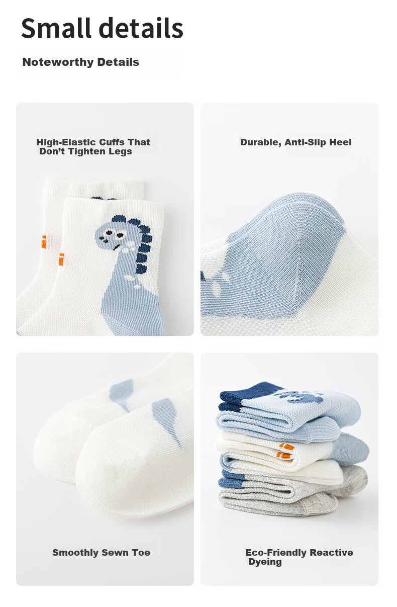 Six Finger Mouse Boys Children's Socks Baby Spring Summer Thin Breathable Mid-Calf Cotton Sports Socks for Kids 7