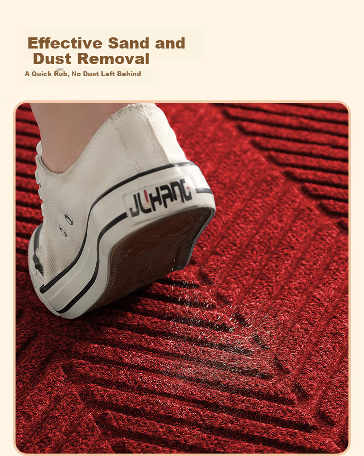 Jushi Yi Tire Pattern Floor Mat Entrance Door Non-Slip Welcome Mat for Company Hotel Dark Red 60x90cm 4