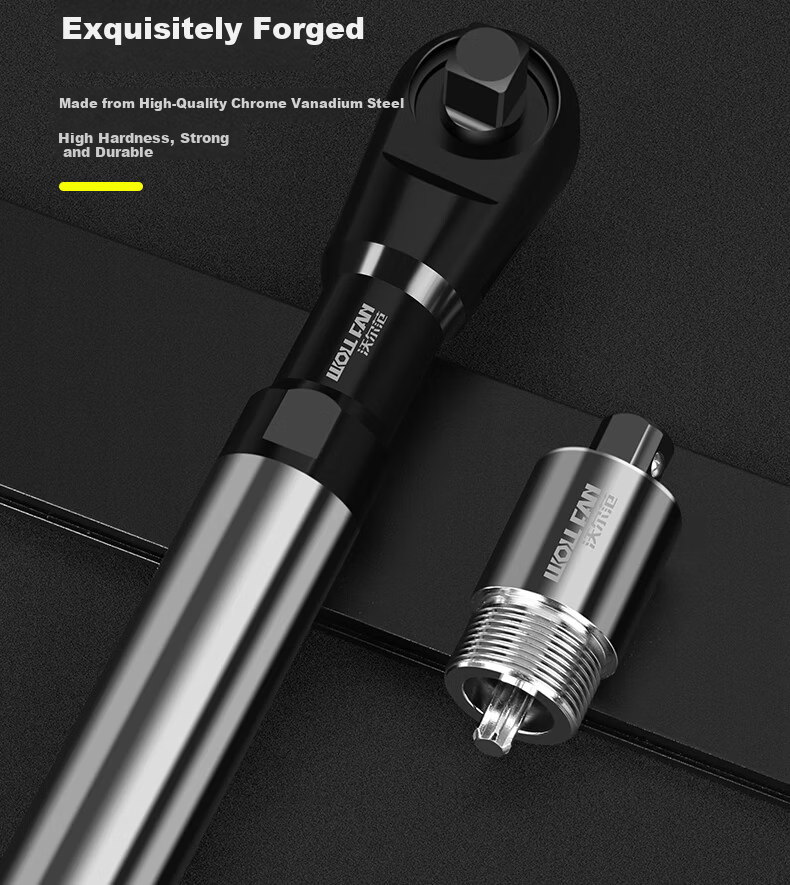 Wolvan 3-in-1 Ratchet Wrench 72-Tooth Industrial Grade 1/2" Dual-Direction Quick Wrench with Extended Handle Labor-Saving 7