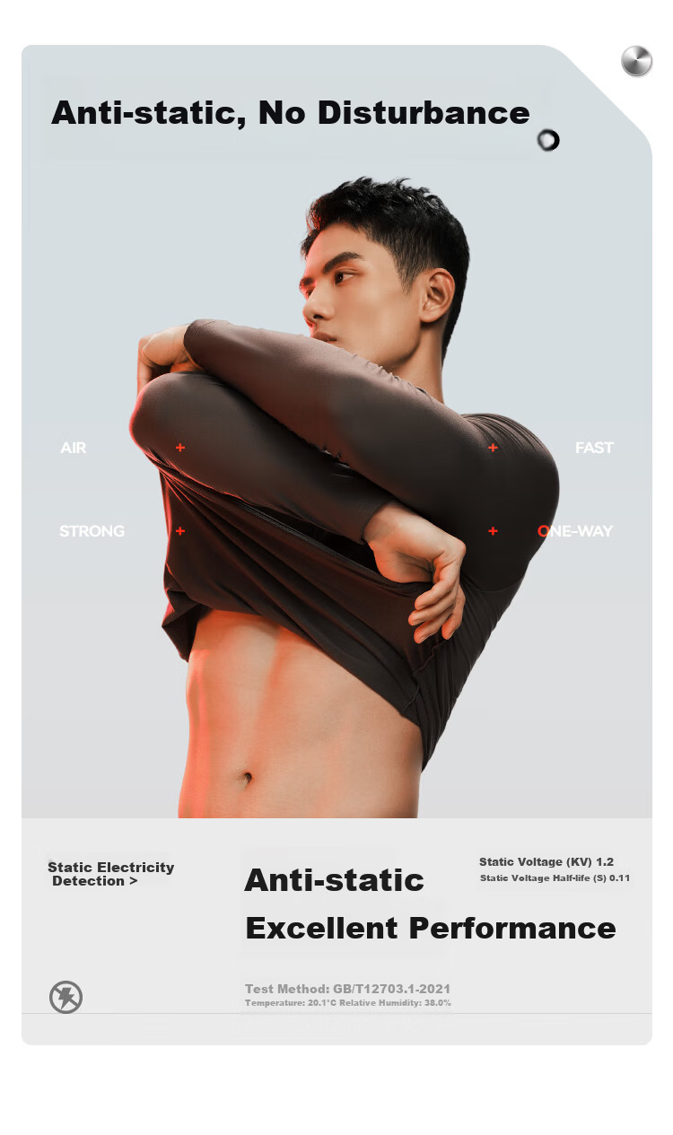HLA [Chen Zheyuan's Choice] Thermal Underwear for Men, 230g Double-Sided Fleece, Antibacterial Heating Patch, Autumn Top And Bottom Set 16