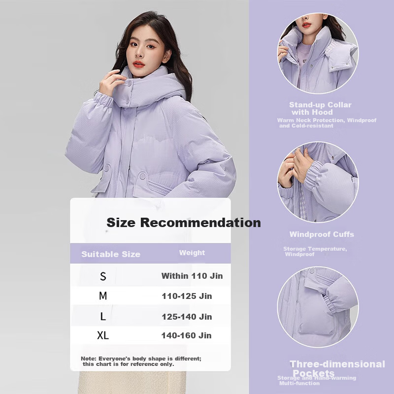 Yalu Women's Mid-Length Down Jacket 2025 Winter Thickened Cold-Resistant Warm Fashion Couple Hooded Coat Female