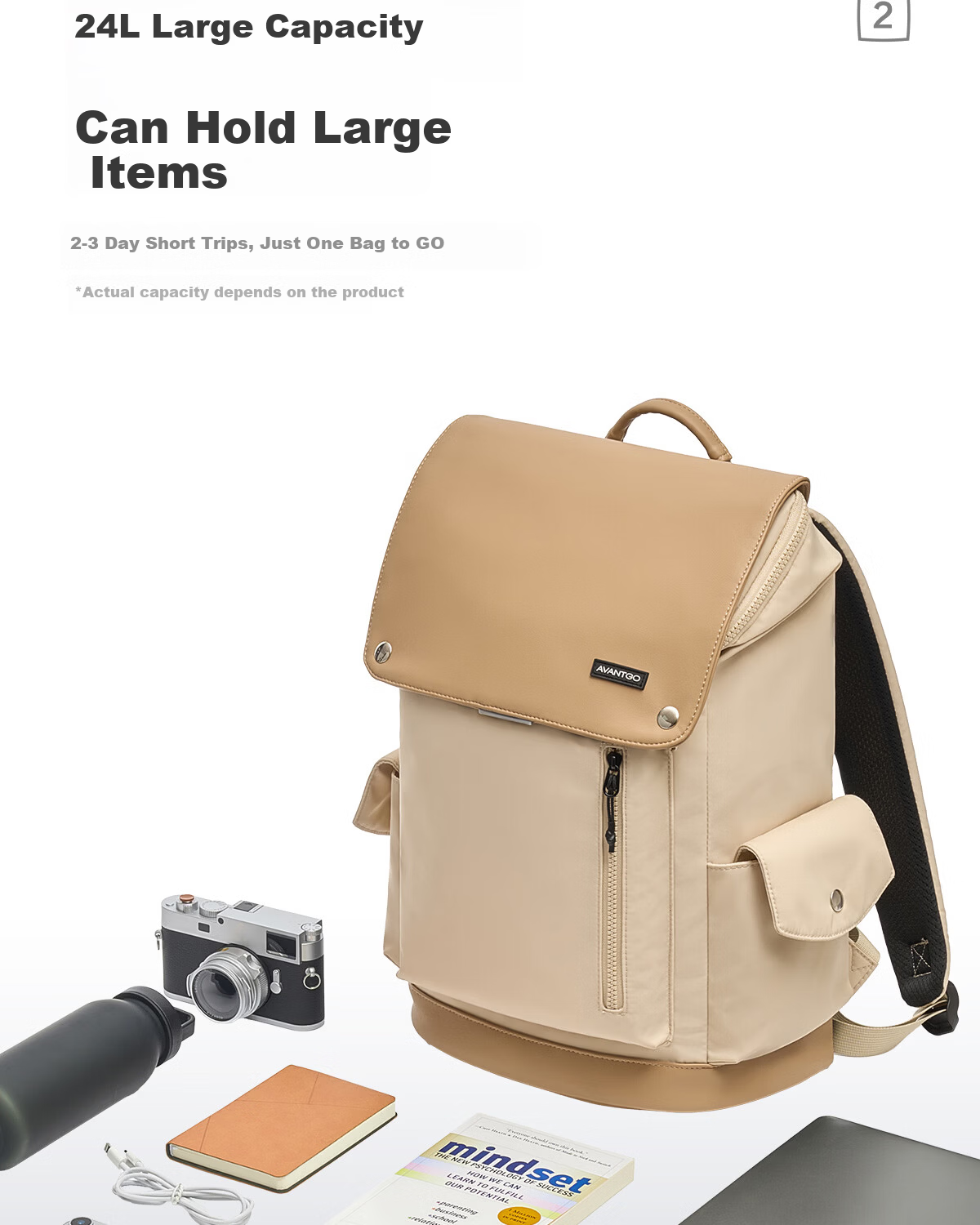 HLA Men's Large Capacity Laptop Backpack Outdoor Hiking Commuter Casual School Travel Bag 2026 New Model 5