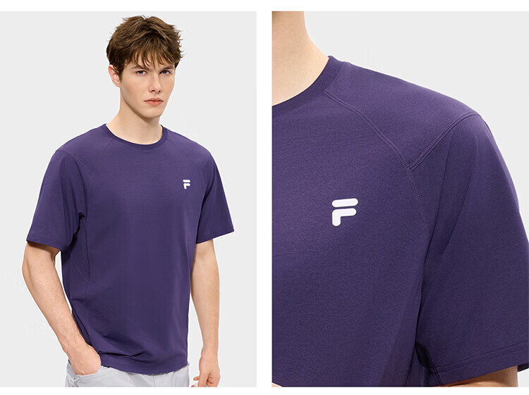 FILA Official Trendy Couple Knitted Dopamine Short Sleeve T-Shirt 26 Summer Quick-Dry Sports Tee 70