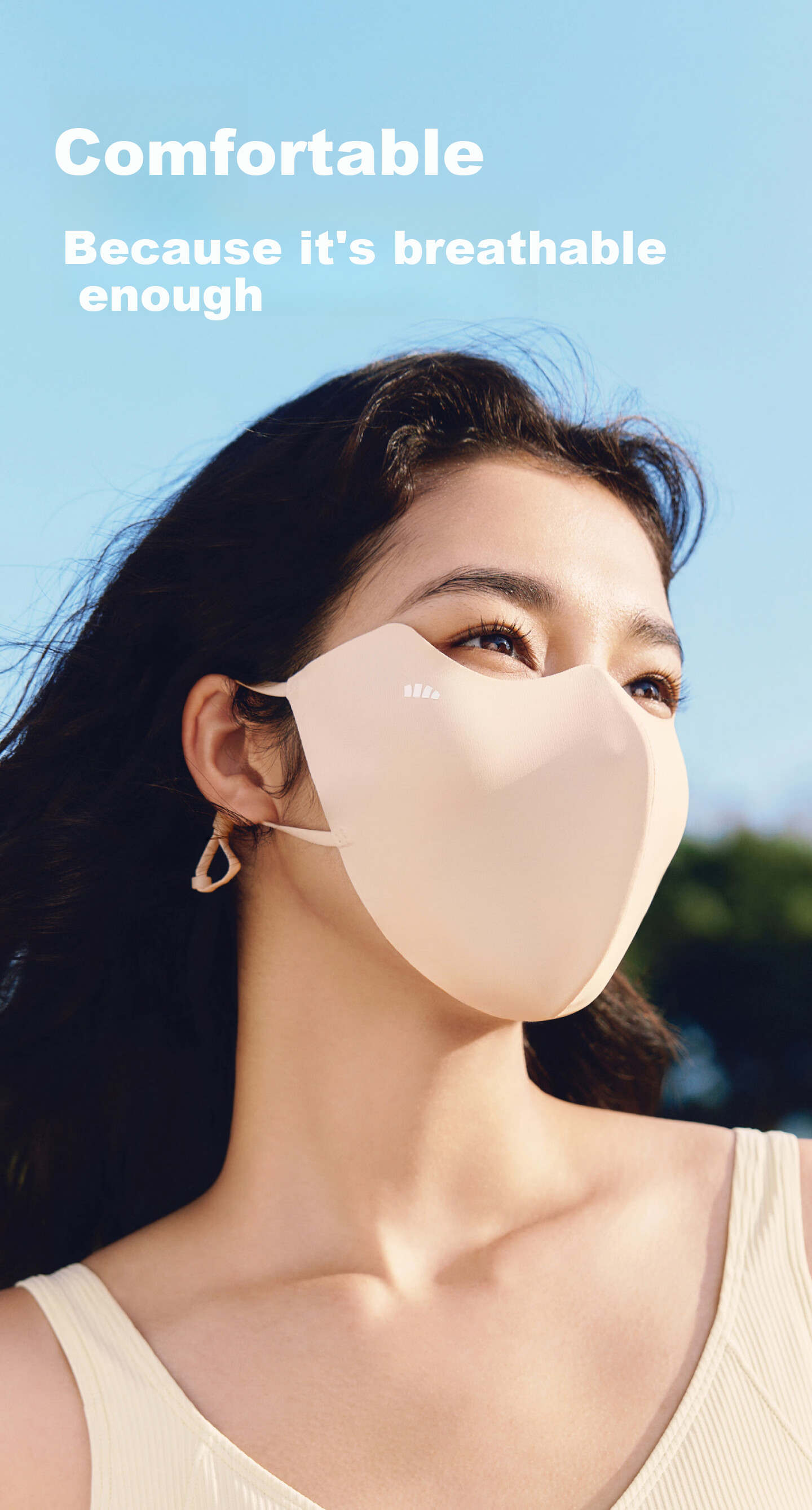 Beneunder Sunscreen Face Mask for Women UV Protection High-Value Lightweight Cooling Face Covering Black 9