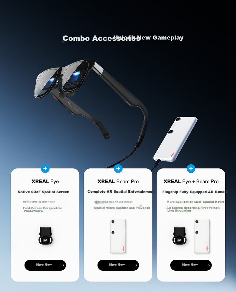 XREAL One Pro AR Smart Glasses 556" Portable Display 57° FOV Self-developed X1 Chip Native 3DoF Hovering Movie Glasses Non-VR AI Glasses Size M 1