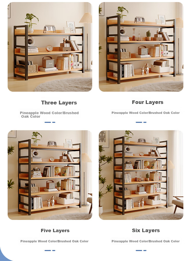 MSFE Steel Bookshelf Storage Rack Floor-standing Wall-mounted Multi-layer Display Shelf Six-tier 80*32*190cm 12