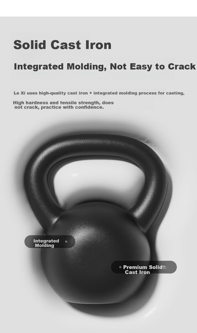 Lexi Cast Iron Kettlebell Solid Dumbbell Household Small Volume Fitness Equipment Hip Lift Gray 10kg 4