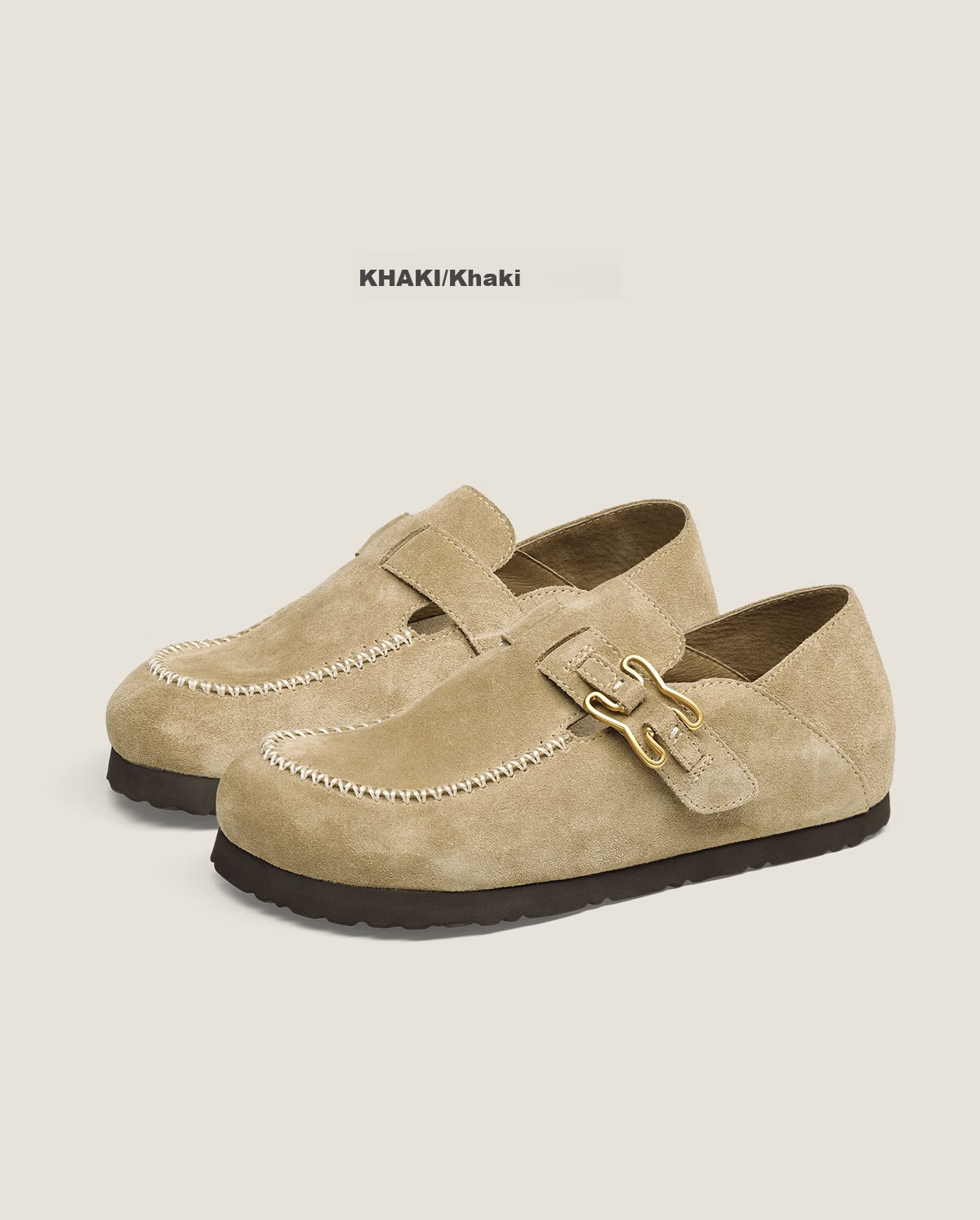 Sasa Su [Celebrity Style] Spring Summer New Coffee Bagel Two-Wear Half-Slip Birkenstock Elevated Loafers for Women 18