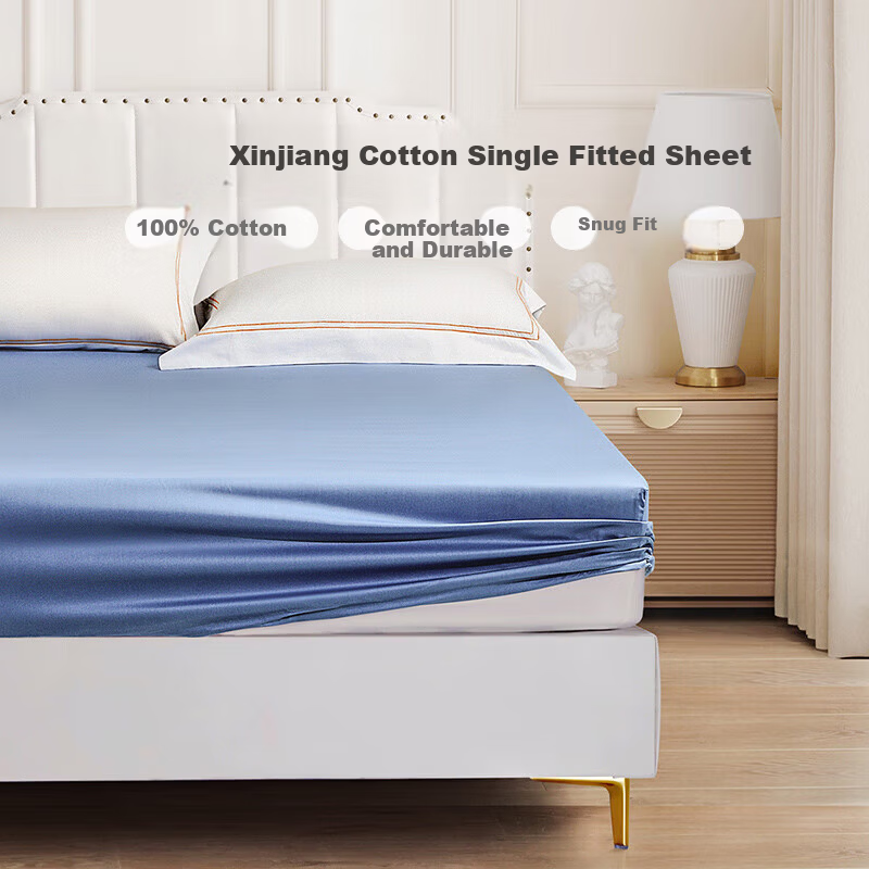 Fuanna Single Cotton Fitted Sheet Home Textile Pure Cotton Mattress Protector Non-Slip Anti-Dirt Double Extra Large 180x200CM