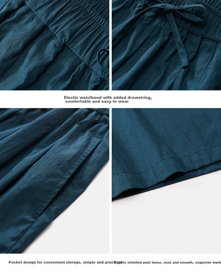 Giordano Women's Pants 2026 Summer New Pleated Casual Drawstring Elastic Waist Wide-Leg Pants 13416316 16