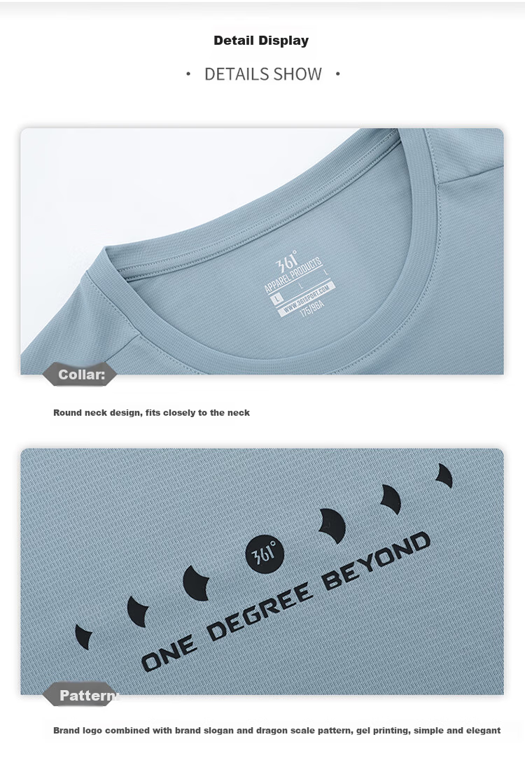 361° Men's Spring Summer Sports Quick-Dry T-Shirt Fitness Casual Short Sleeve Top Base Layer 652624122-1 27