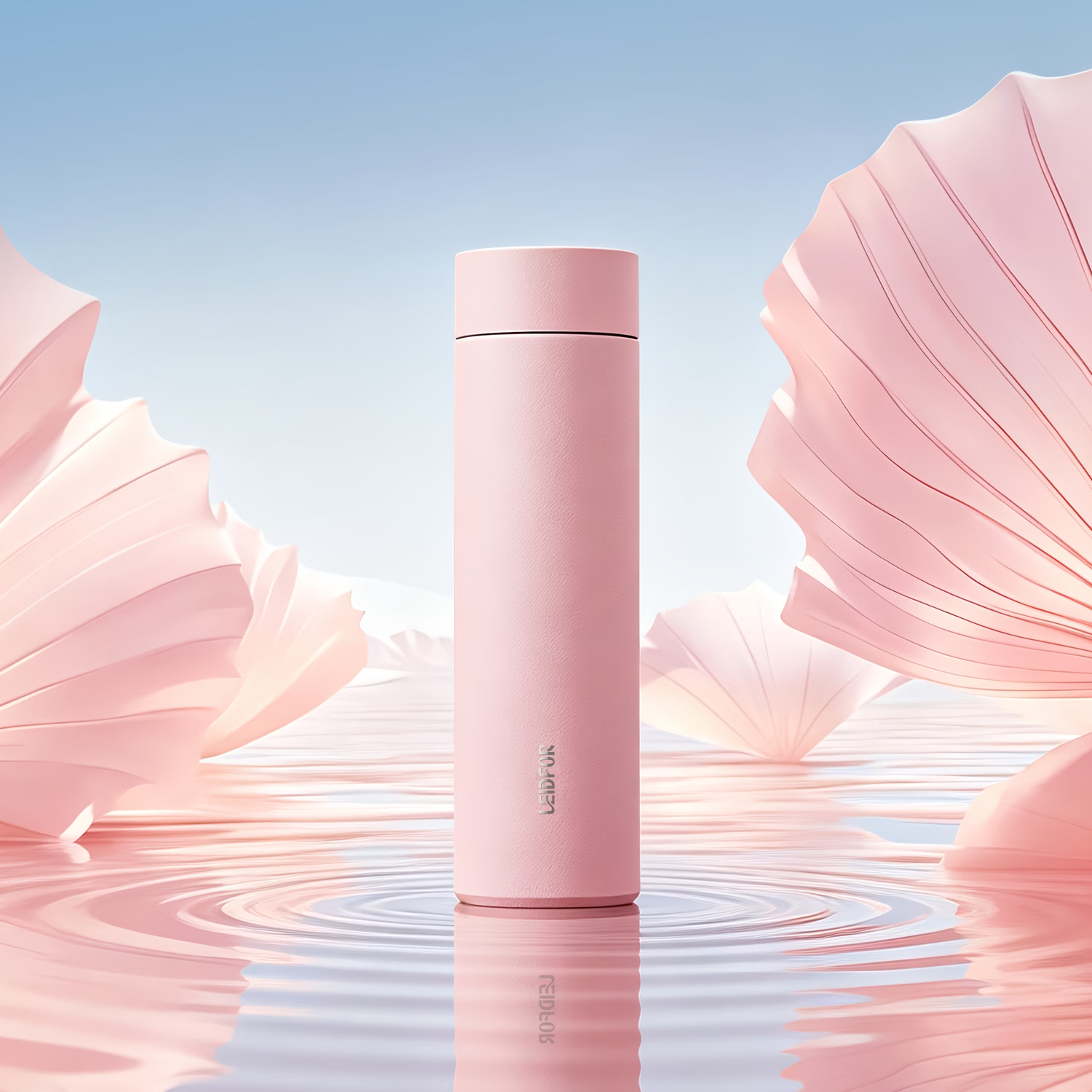 LEIDFOR T2 Natural Series Pure Titanium Insulated Bottle 370mL Light Pink Women's High-Value Small Capacity Water Cup