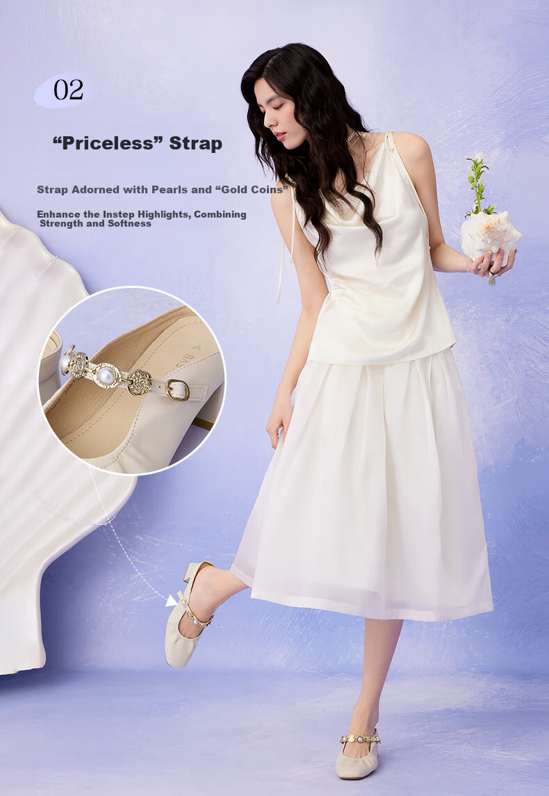 Basto 25 Summer Mall Same Style Commuter Chunky Heel Backless Women's Sandals C1629BH5 Off-White Size 37 7