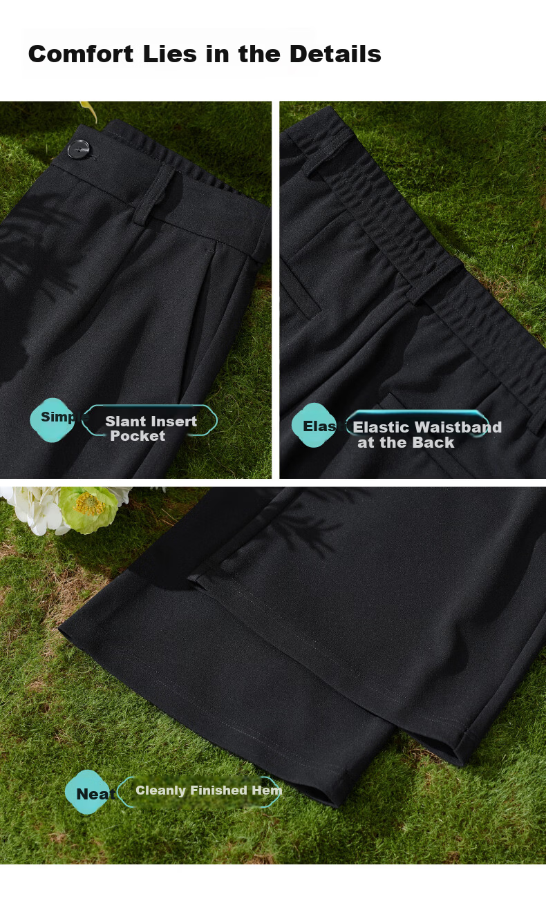 ESE-Y Women's Long Leg Flared Pants 2026 Spring New High Waist Stretch Suit Commuter Slim Tapered Pants Black 28 8