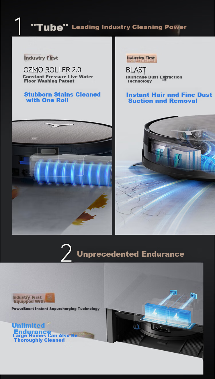 ECOVACS Deebot X Fully Embedded High-End Model Robot Vacuum Cleaner with Sweeping, Mopping, Washing, and Drying Functions, Automatic Self-Cleaning, First Fully Embedded Hidden Drum Floor Washing Robot 15