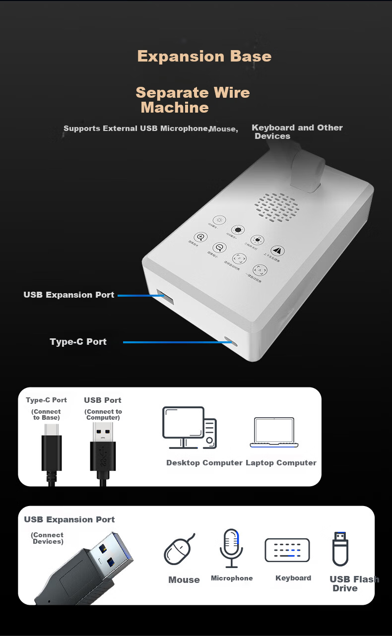 Huiboshi Teaching Live Streaming Camera, 4K High-Definition Wide-Angle Video Display Stand, High-Speed Camera, USB+HDMI Auto Focus, Online Class Camera, 12x Zoom, Remote Tutoring Homework Tool 6