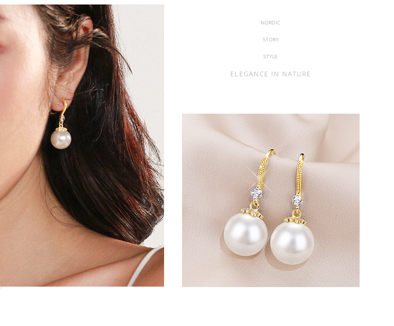 Qlady Rhinestone Imitation Pearl Silver Earrings for Women, Elegant And Luxurious Stud Earrings, 2026 New Year Silver Jewelry, Light Luxury Ear Ornaments, Birthday Gift 4