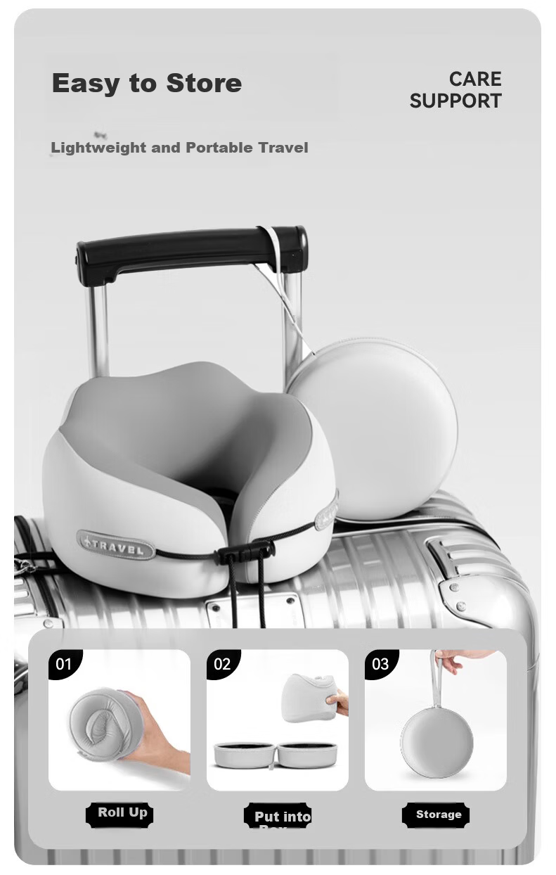 Yalu U-Shaped Neck Pillow Memory Foam Travel Sleep Cervical Support Office Car Airplane Cushion 7