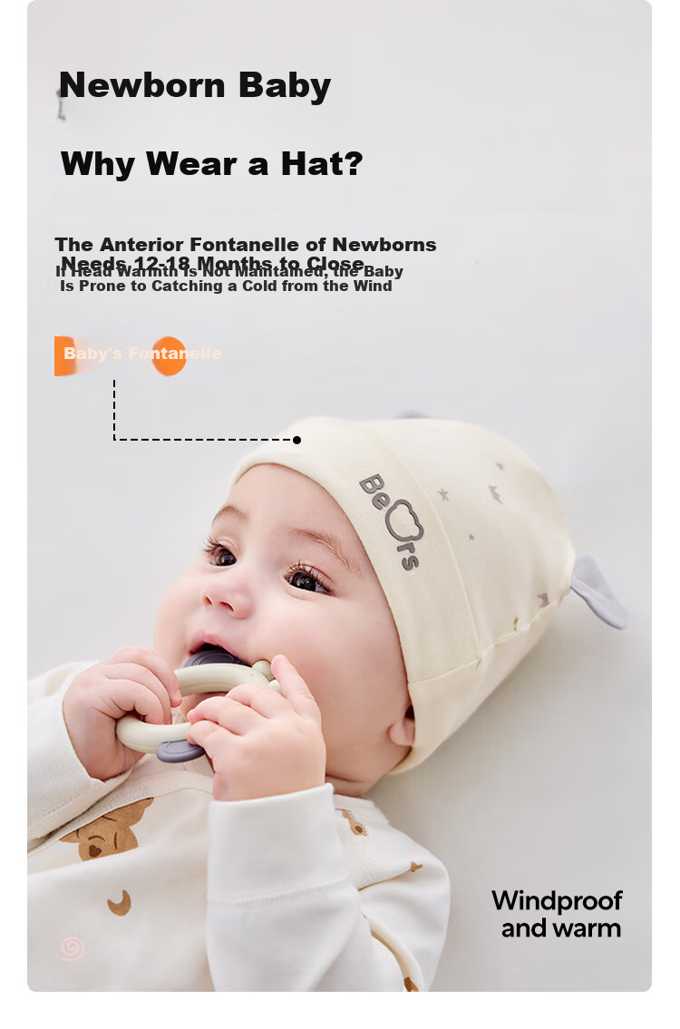 JOYNCLEON Newborn Baby Hat 0-6 Months Pure Cotton Unisex Double-Layer Summer Cap Soft Spot Cap Jyf174243 4