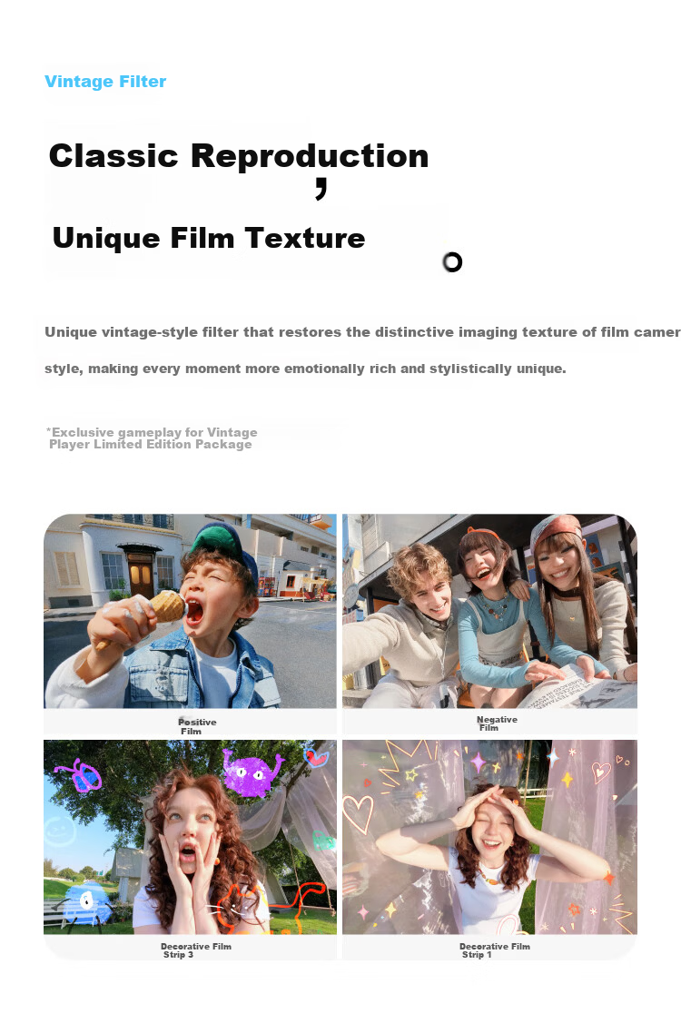Insta360 GO 3S Vintage Player Limited Edition 4K Thumb Camera Trendy Street Photography Inspiration White 64GB 10