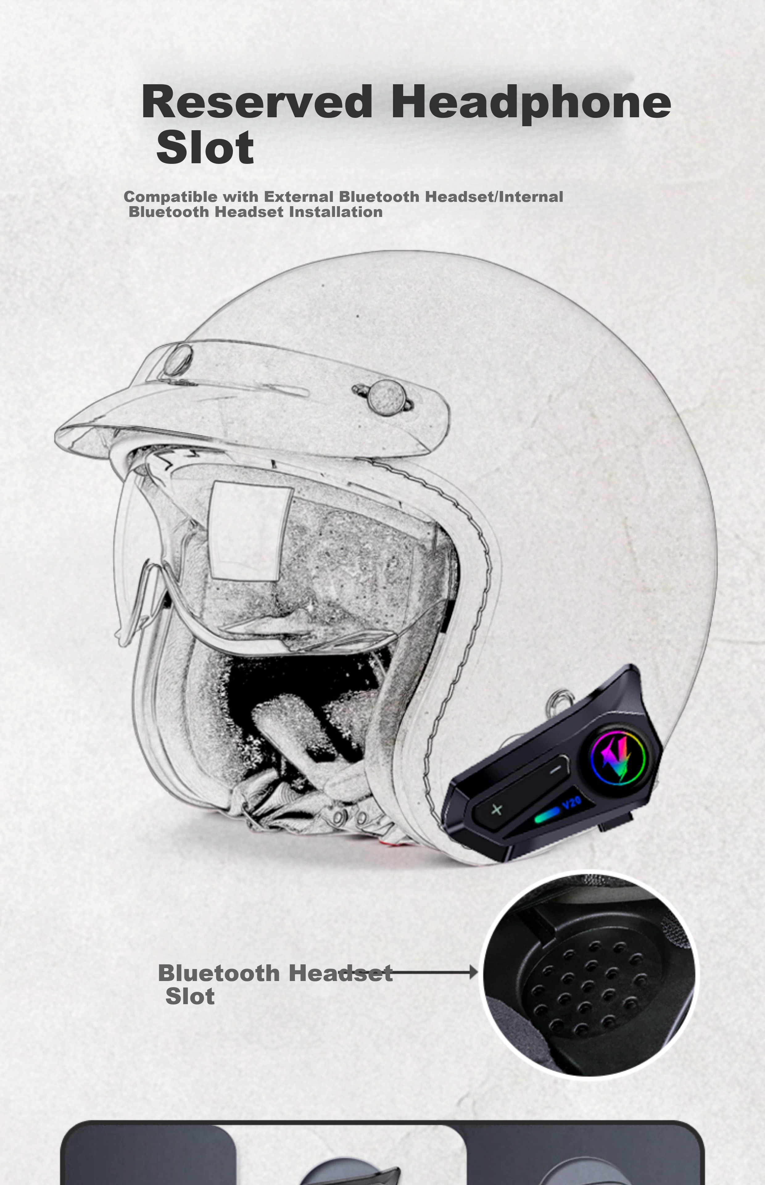 VGV 3C Certified Motorcycle Helmet Unisex Half Helmet Summer Bluetooth Retro Motorbike 4/3 Helmet Pearl White XXL 6