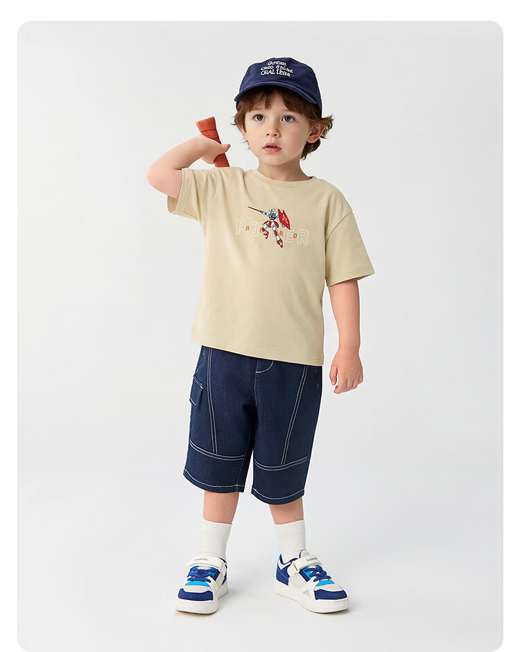 BALABALA Boys' Short-Sleeve T-Shirt, Children's Quick-Dry Clothing, Baby 2026 Summer New Kids' Wear, Parent-Child Undershirt, Pure Cotton Youth Top 8