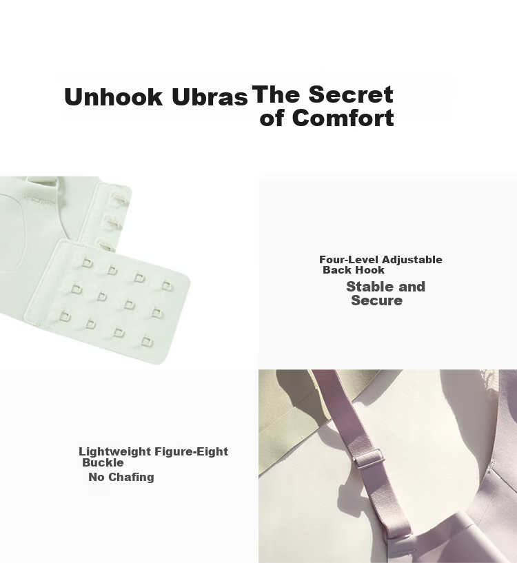 Ubras Yu Shuxin Sunlight Vanilla Lace Bunny Ear Cup Large Bust Minimizing Wireless Bra Mother's Day Edition 11