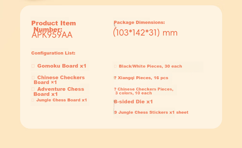 M&G Nine-In Multifunctional Advanced Board Game Set Including Chess, Go, Gomoku, Ludo, Elementary School Birthday Gift 21