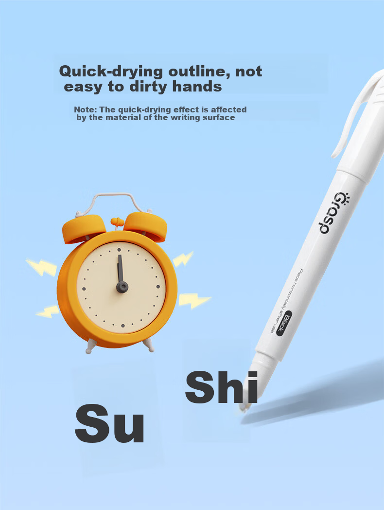 Black Outline Pen Set of 6 Waterproof Quick-Dry Dual-Tip Oil-Based Markers Odorless Safe for Children Elementary Students Drawing Sketching Photo Paper Signing Pens 2