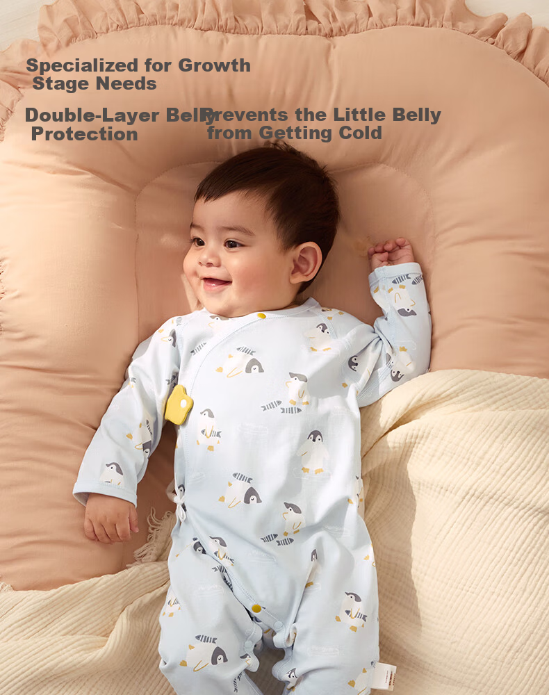 October Crystal Baby Romper Autumn Winter Unisex Infant A-Class Cotton Long Sleeve Homewear 13