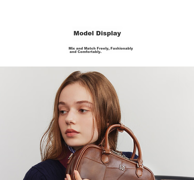 Jane Bage Vintage Patchwork Small Boston Bag Casual Shoulder Crossbody Bag for Women High-End Handbag Gift for Girlfriend 520 6