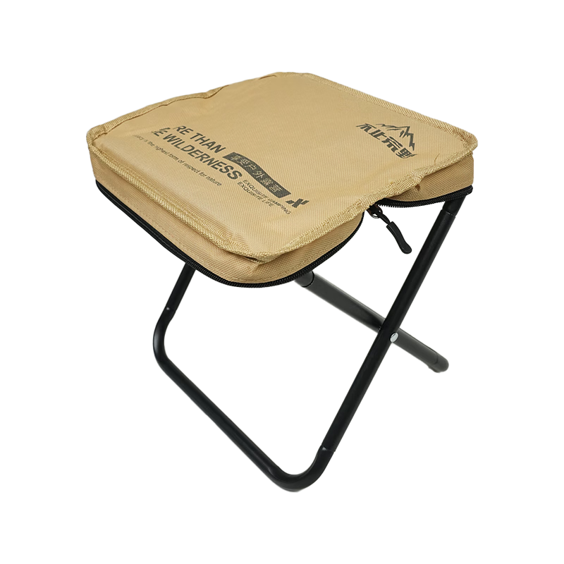 Beyond Wilderness Portable Folding Outdoor Camping Stool Foldable Small Chair Handbag Metal Folding Stool Black