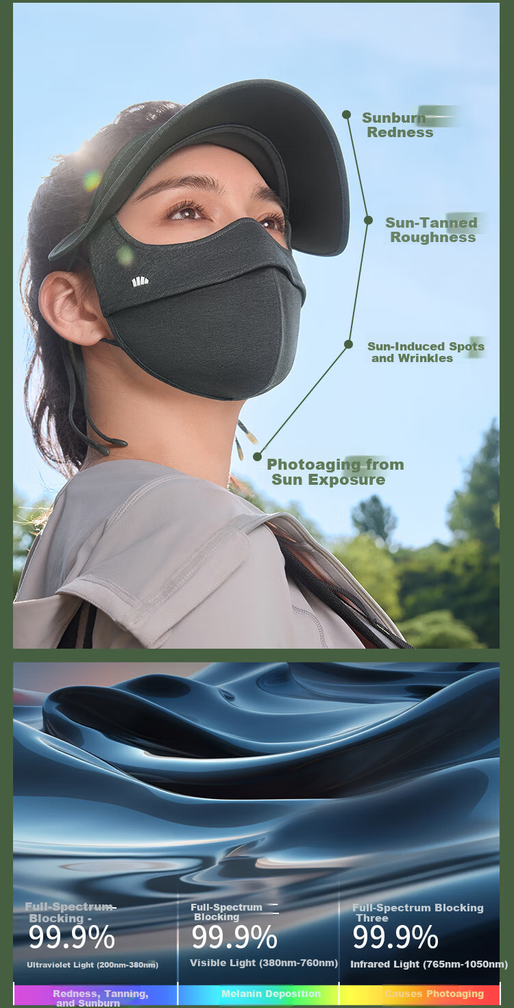 Beneunder Autumn Winter Sun Protection Moisturizing Cycling Face Mask Windproof Visor Face Bikini High-Value Women's Brown 10