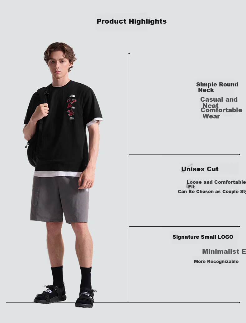 The North Face Unisex Short Sleeve T-Shirt Outdoor Quick-Dry Breathable 8GWJ Off-White/QLI L 4