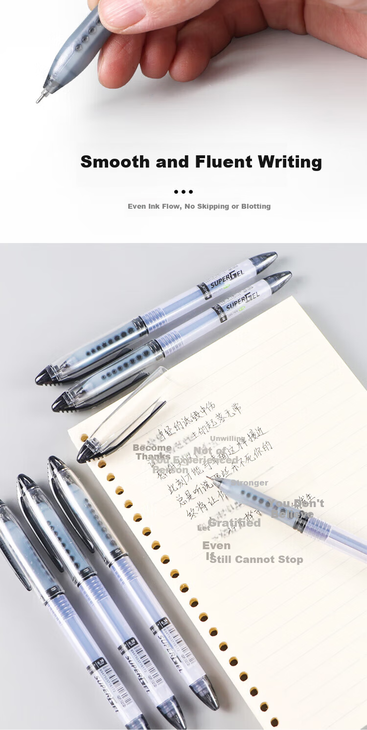 M&G GP1212B 0.38mm Needle Tip Gel Pen, 6-Pack, Water-Based Ink, Office and Study Use 3