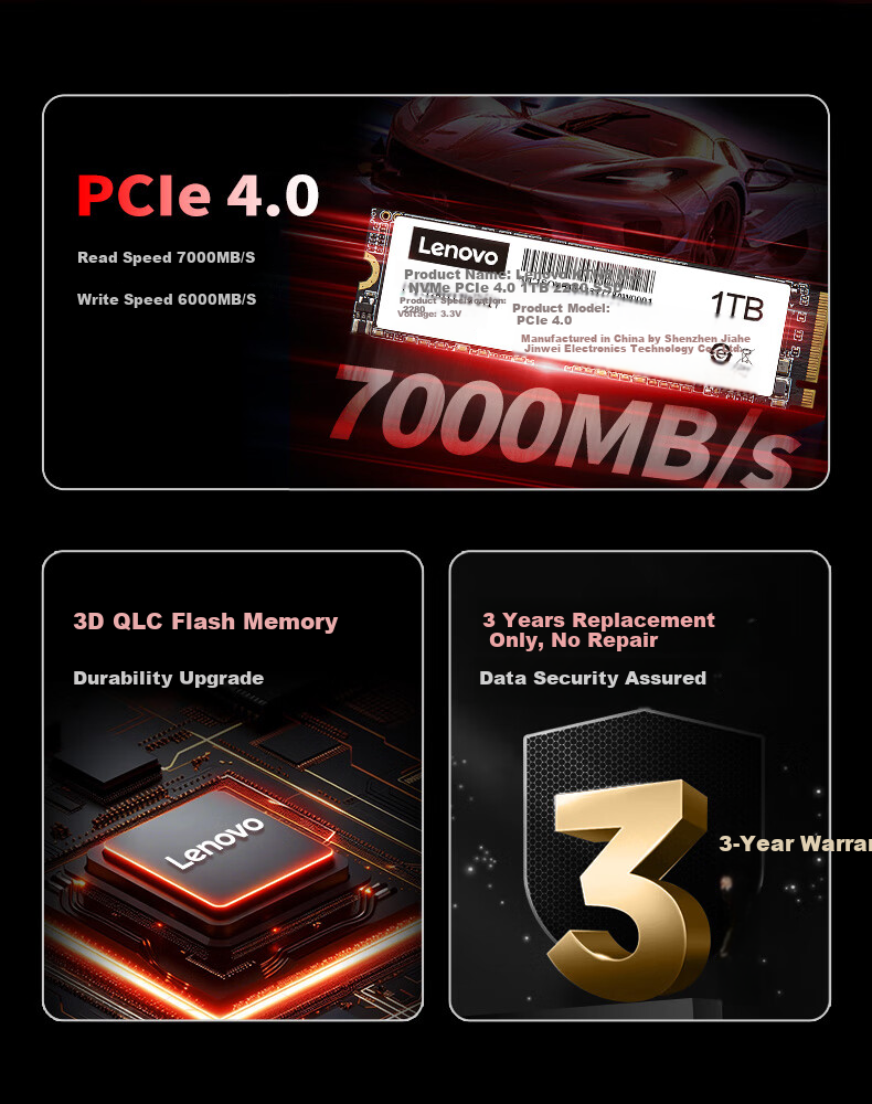Lenovo 1TB SSD M.2 NVMe PCIe 4.0 for Legion KTN8 Series 2