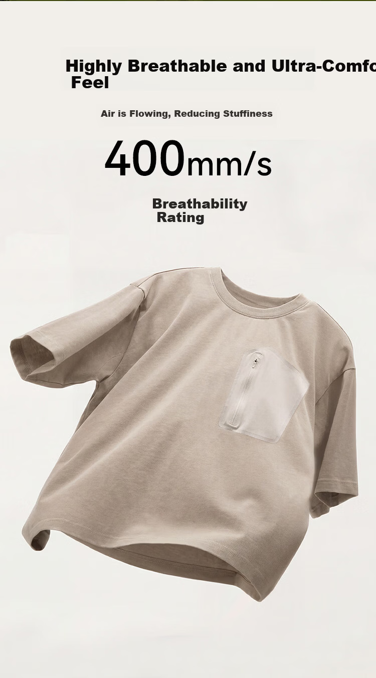 JD Jingzao Men's Short Sleeve Cotton Pocket T-Shirt 26 Summer New Outdoor High-End Short Sleeve Soft Sand White 2XL 9