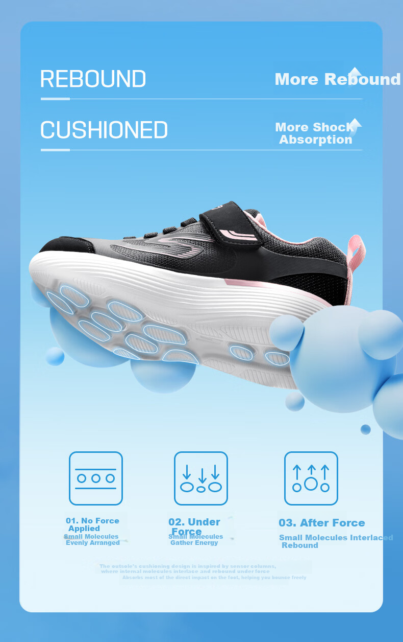 Skechers Kids Boys Running Shoes Lightweight Shock Absorption Velcro 405104L 5