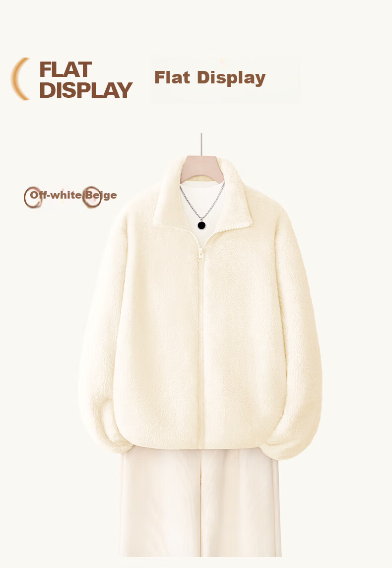 Jeanswest Women's Double-Sided Fleece Jacket Autumn Winter 2025 New Warm Coral Fleece Lined Thickened Coat 12