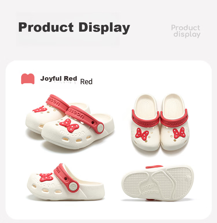 Mutong Kids Slippers Size 26 Summer Girls Baby Hole Shoes Cute Colorful Ribbon Beach Shoes Boys Water Play Shoes Bright Red 130 10