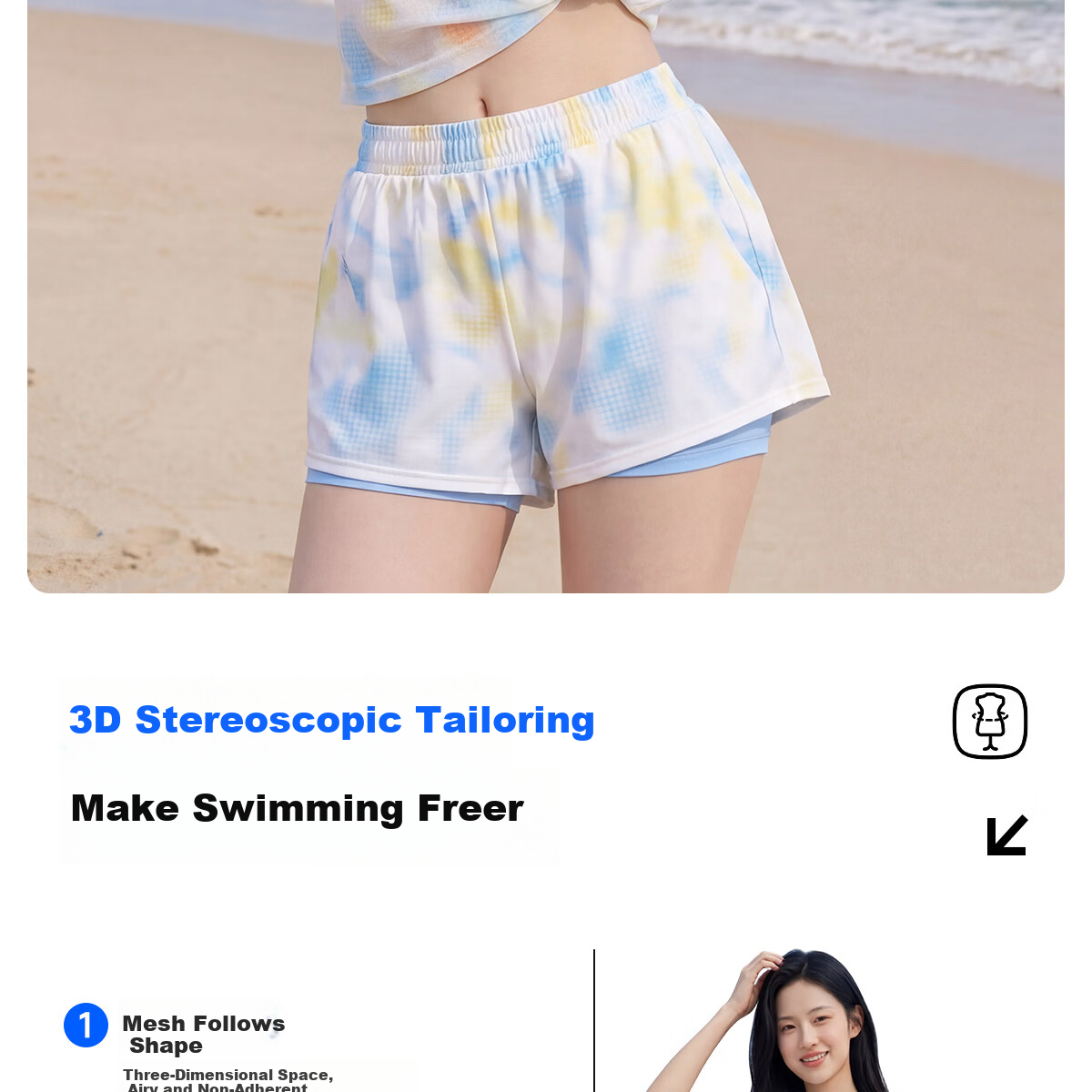 361° Women's Three-Piece Swimsuit Set Loose Plus Size Slimming Beach Swimming Diving Vacation Swimwear Hot Spring 5